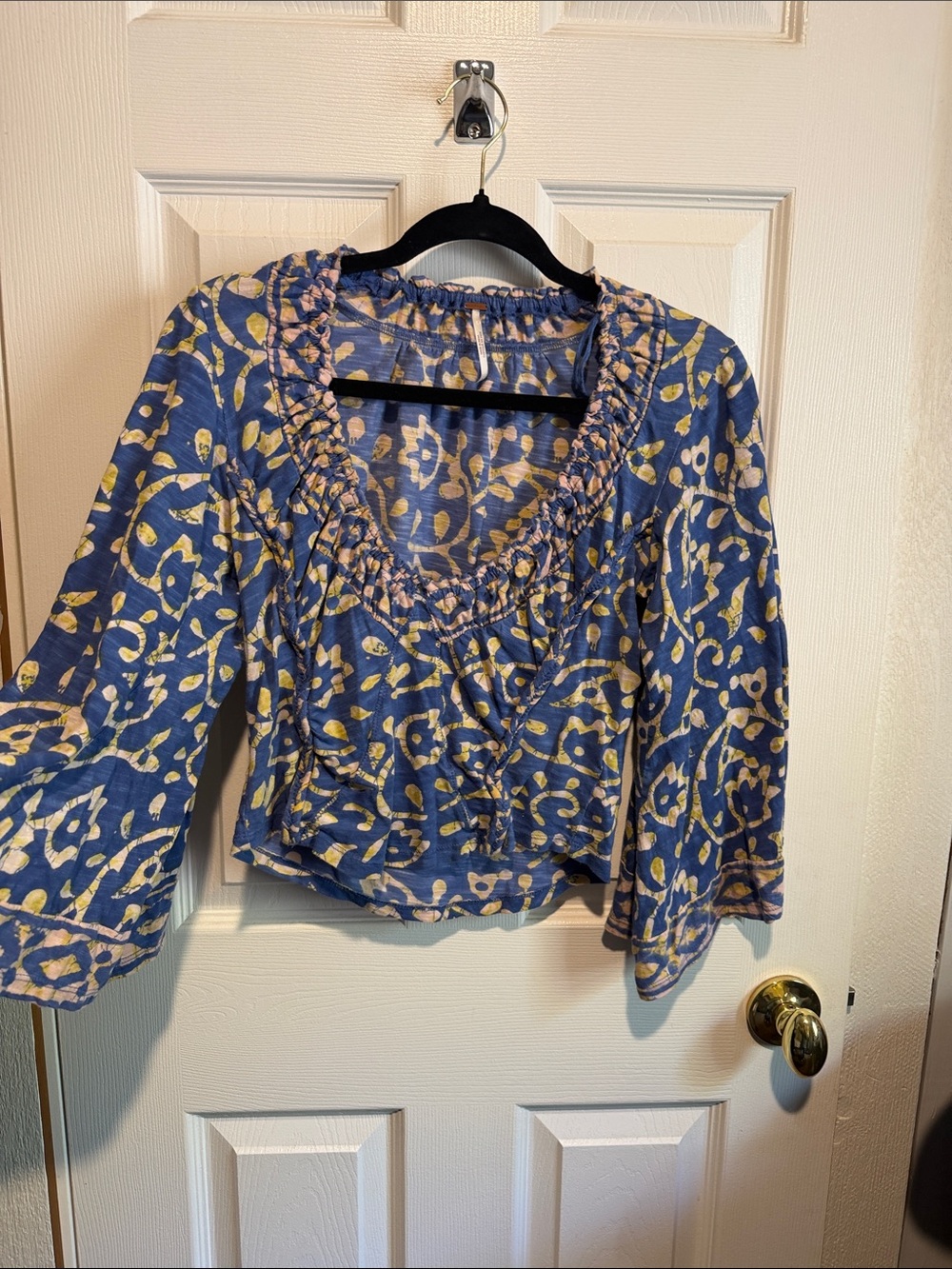 Free People Floral-Print Peasant Blouse